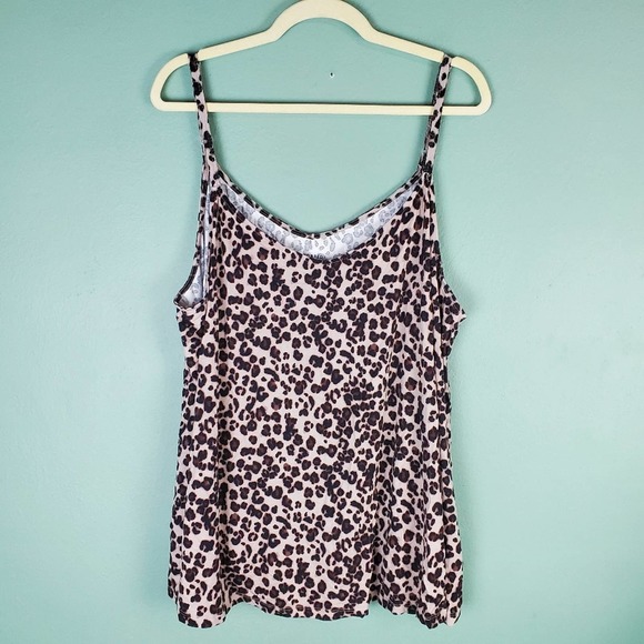 Torrid Super Soft Knit Leopard Swing Cami V-Neck Top Size 3 - Picture 1 of 6